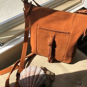 Lucky brand convert Cross bag NWT suede w/tassel